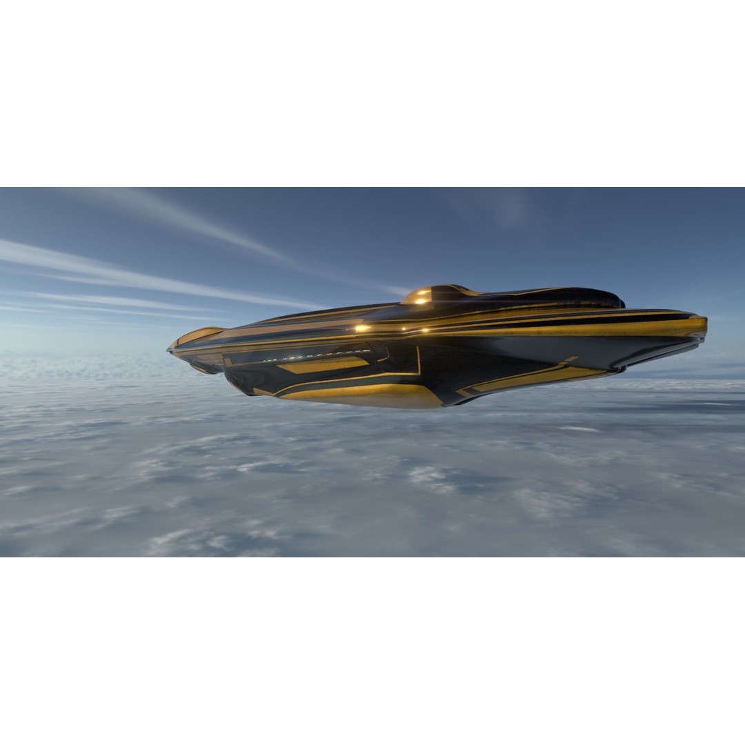 Freight Spaceship 3D Model – High Poly Sci-Fi Carrier, Blender, FBX - View 7