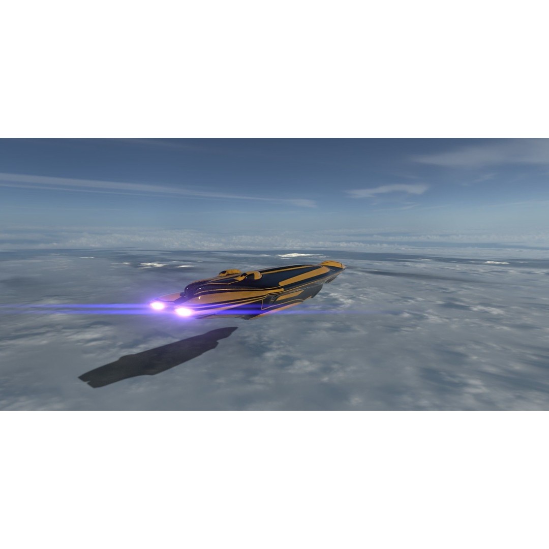 Freight Spaceship 3D Model – High Poly Sci-Fi Carrier, Blender, FBX - View 9
