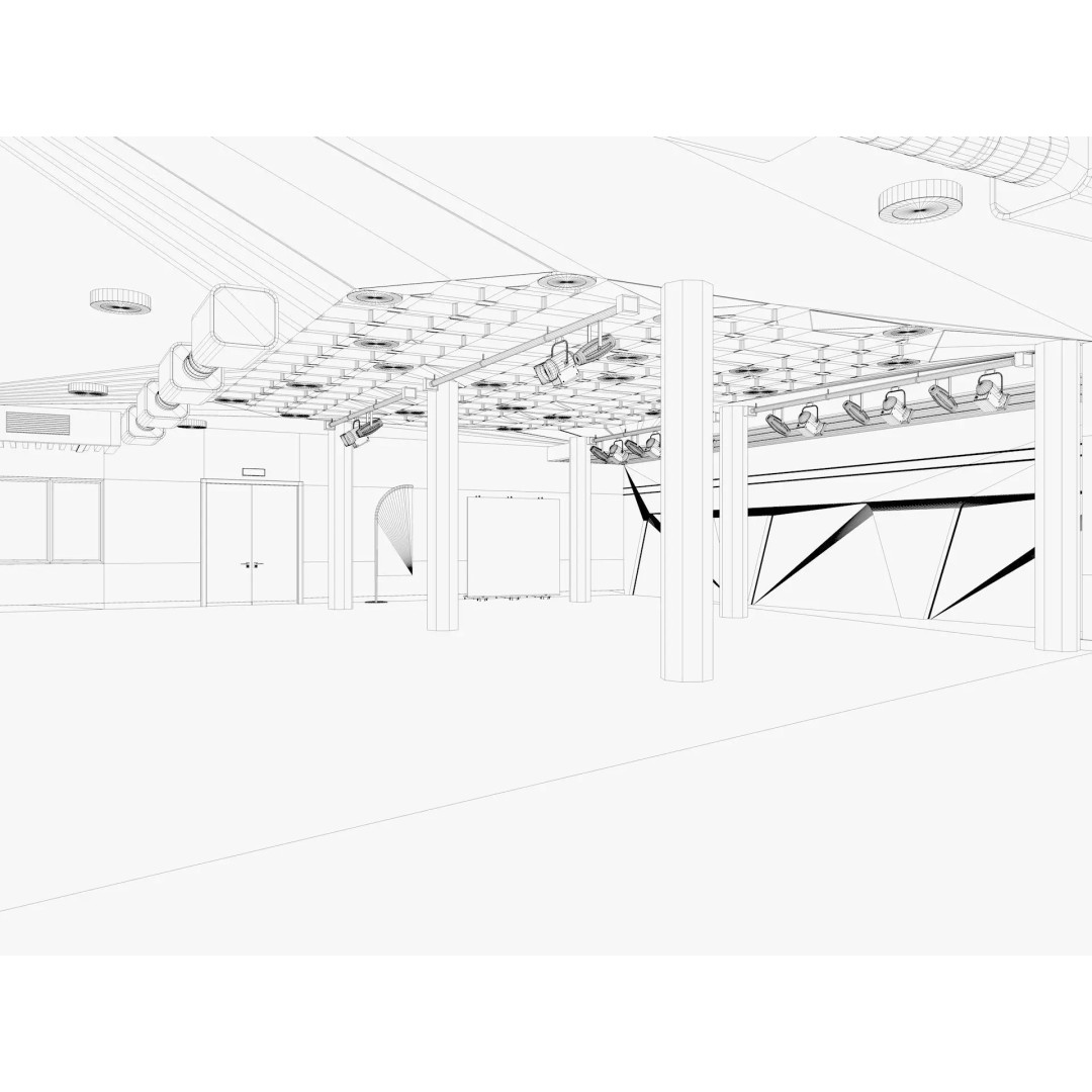 Convention Center Event Space 3D Model – Interior Hall, FBX, Blender, Corona - View 11