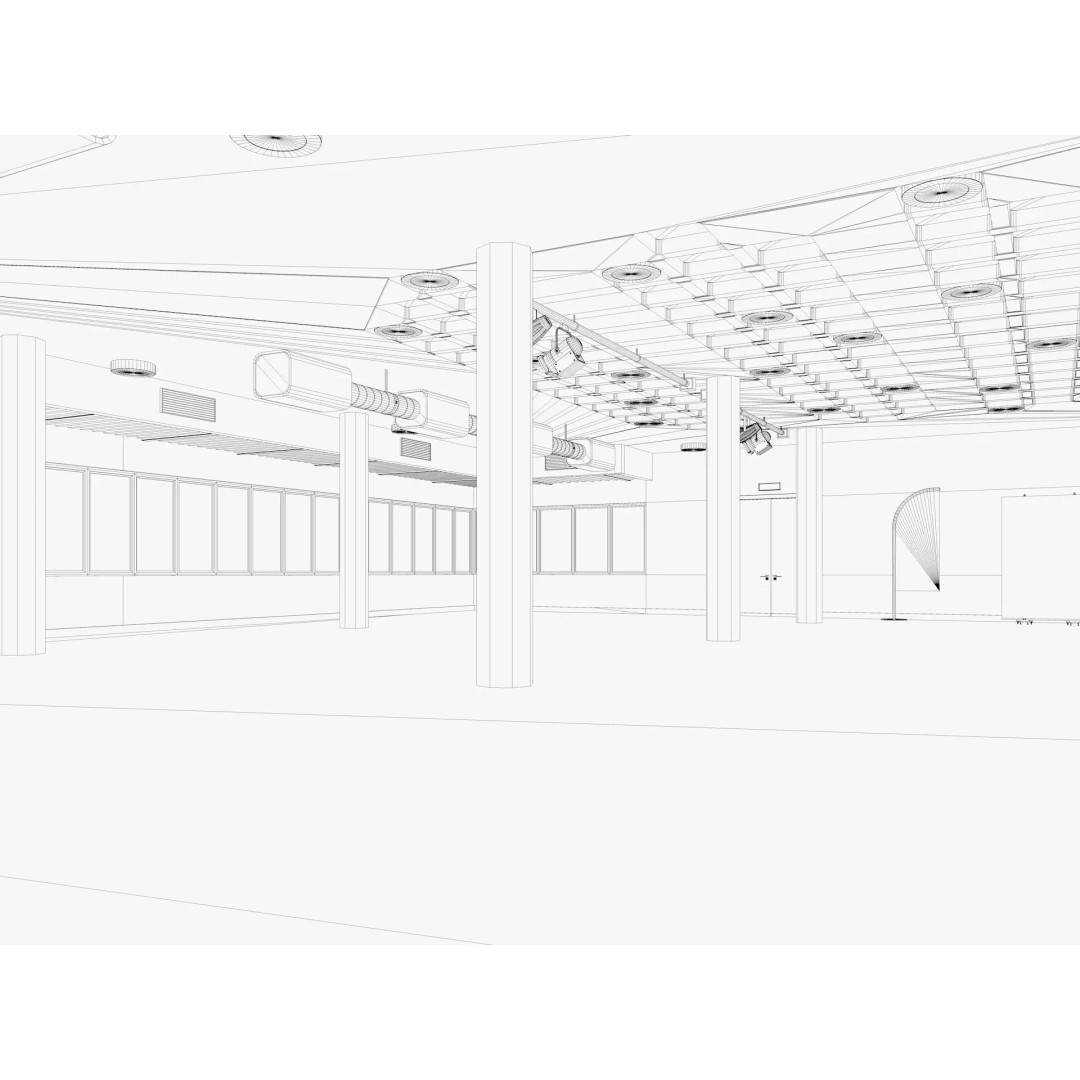 Convention Center Event Space 3D Model – Interior Hall, FBX, Blender, Corona - View 12