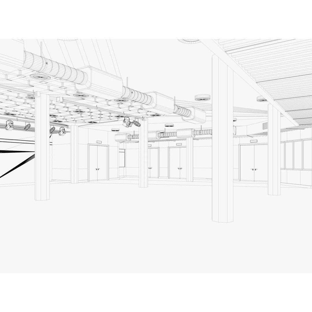 Convention Center Event Space 3D Model – Interior Hall, FBX, Blender, Corona - View 13