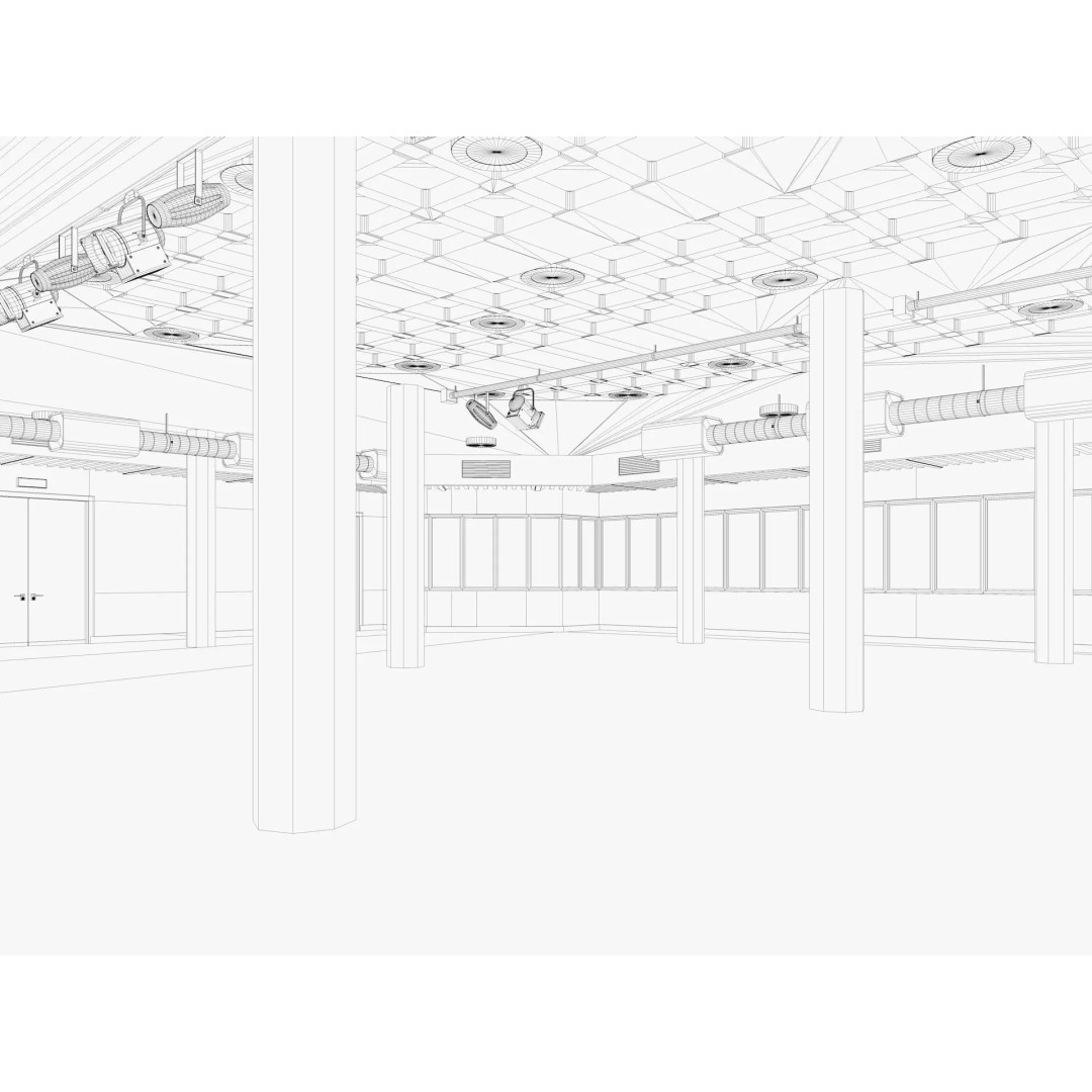 Convention Center Event Space 3D Model – Interior Hall, FBX, Blender, Corona - View 16