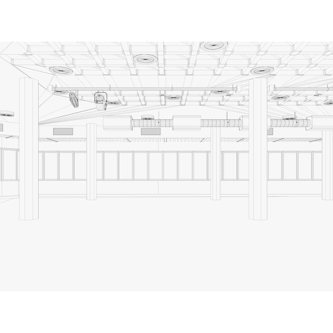 Convention Center Event Space 3D Model – Interior Hall, FBX, Blender, Corona - View 18