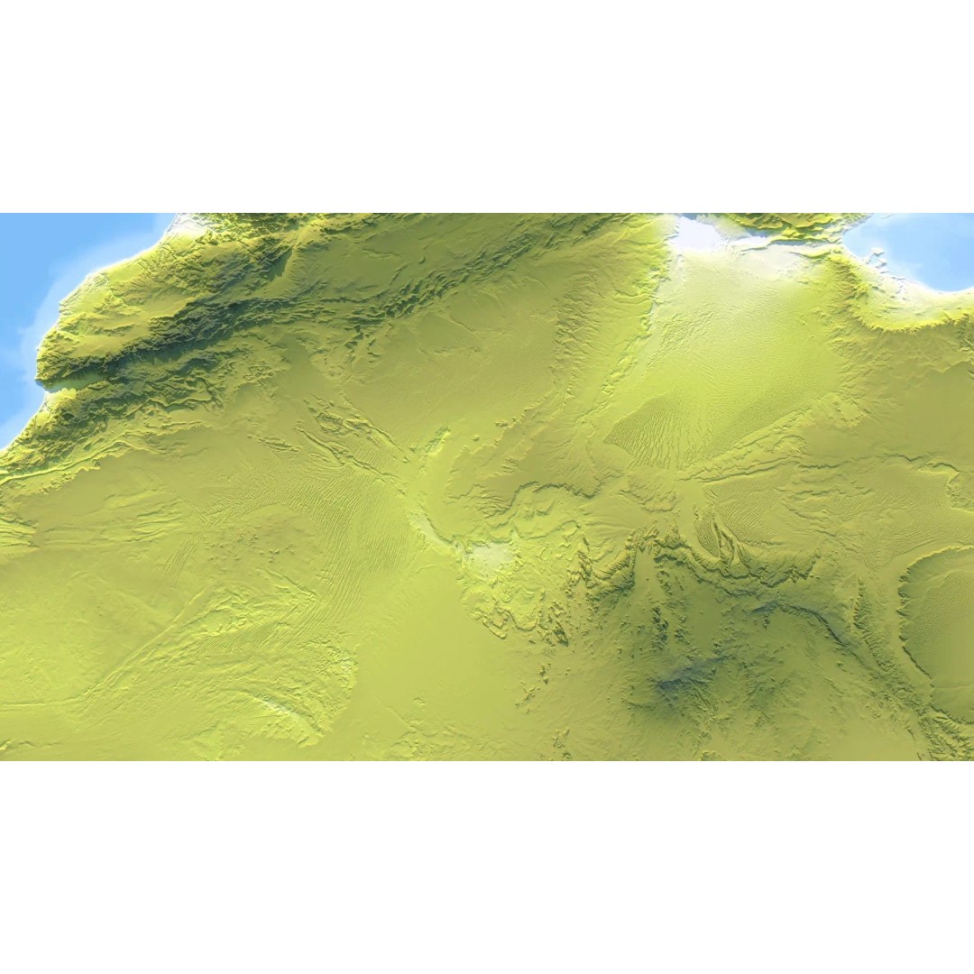 Algeria Map 3D Model – Realistic Satellite Terrain, 38K Textures - View 11