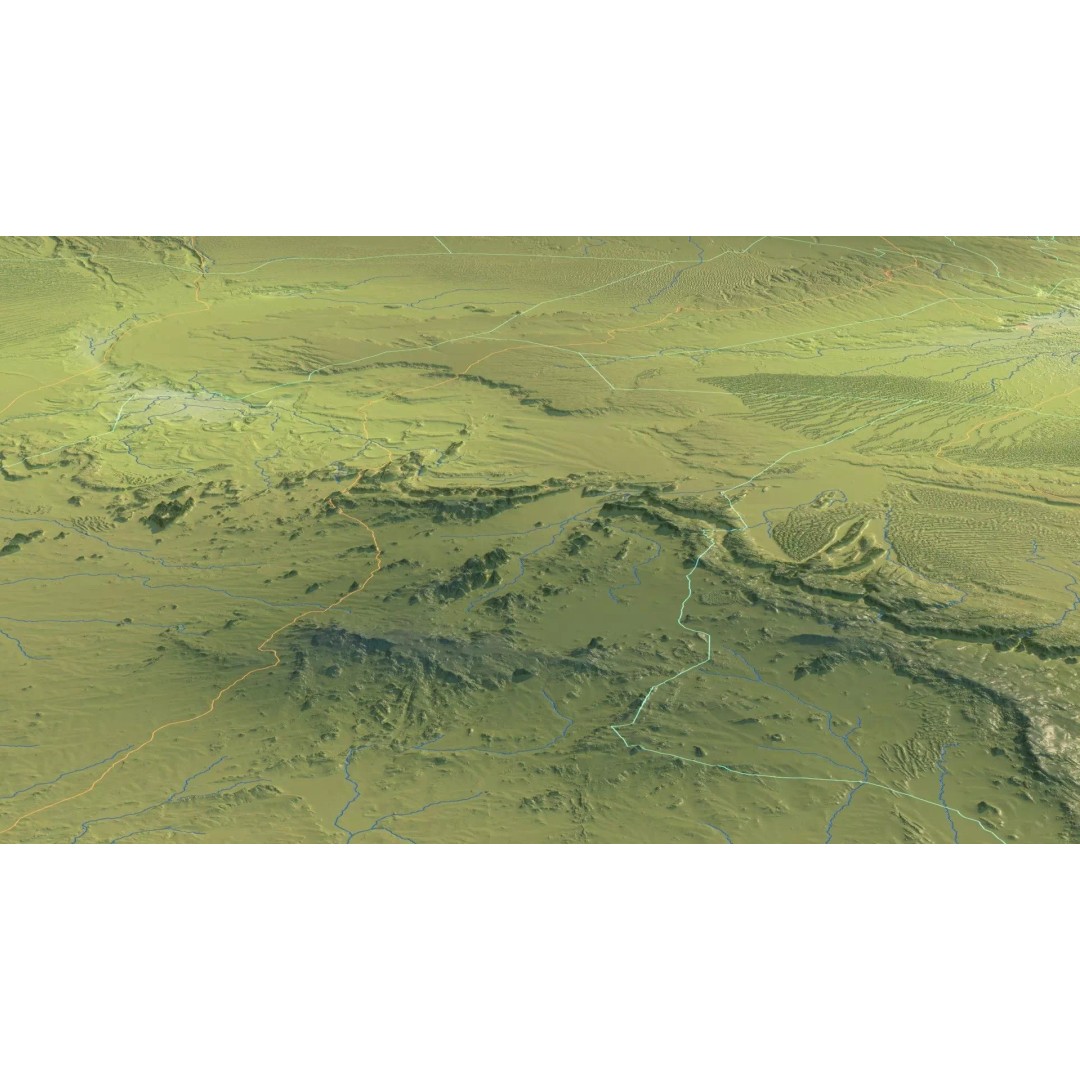 Algeria Map 3D Model – Realistic Satellite Terrain, 38K Textures - View 14
