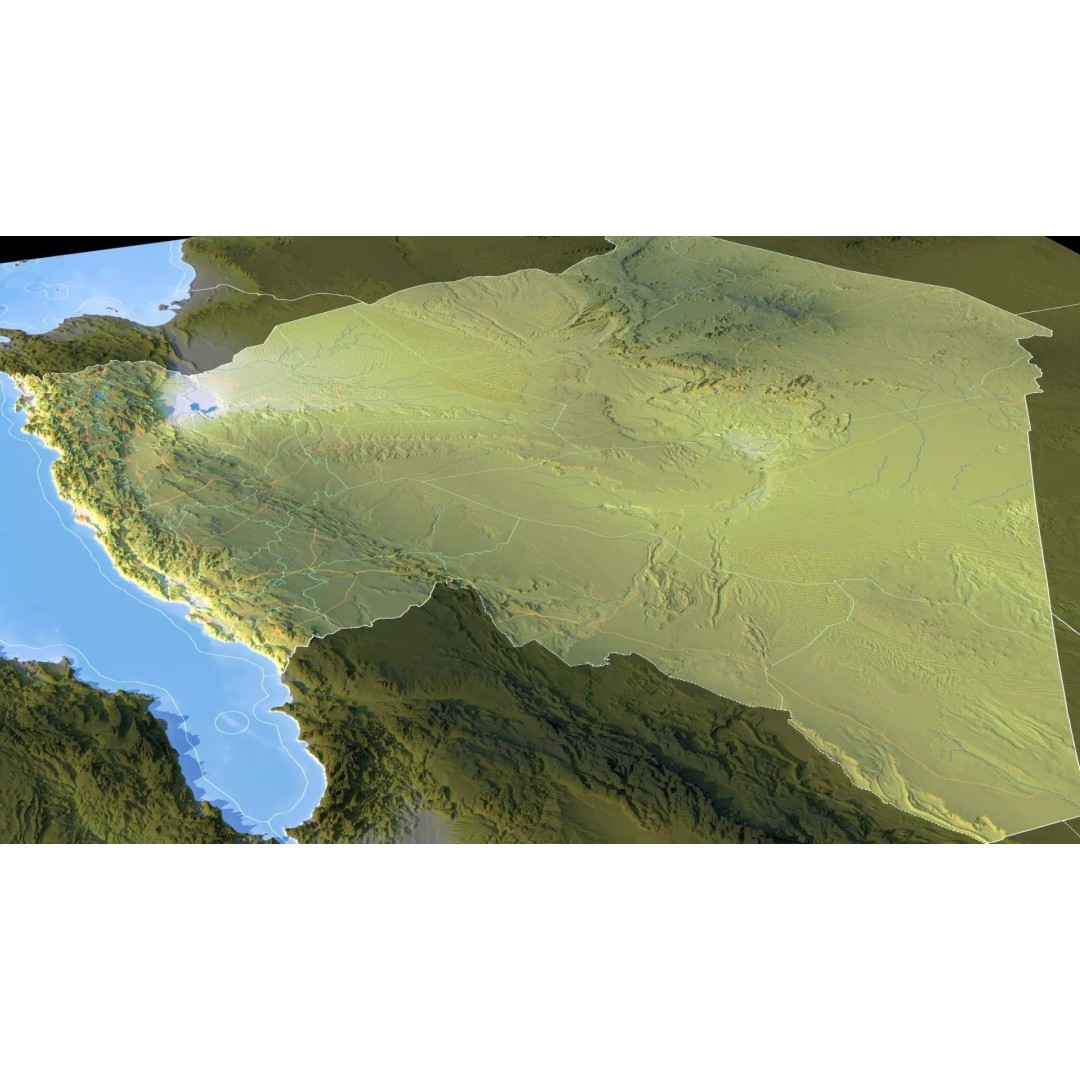 Algeria Map 3D Model – Realistic Satellite Terrain, 38K Textures - View 15