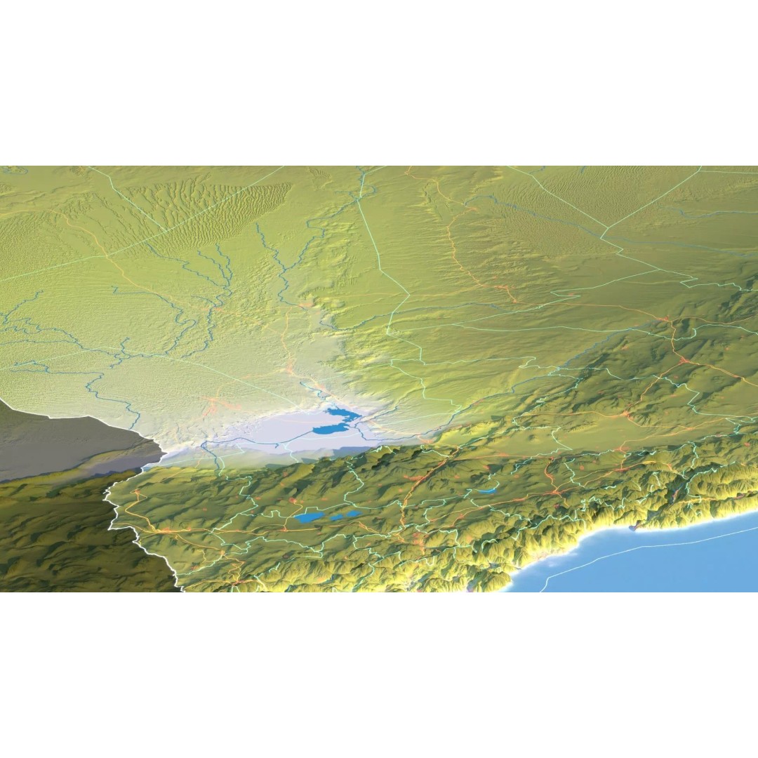 Algeria Map 3D Model – Realistic Satellite Terrain, 38K Textures - View 16