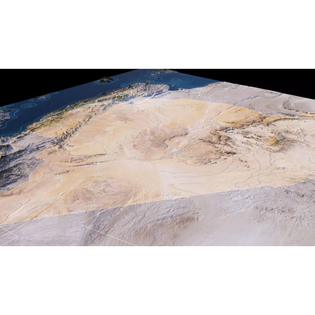 Algeria Map 3D Model – Realistic Satellite Terrain, 38K Textures - View 4