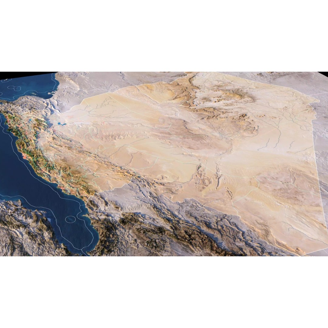 Algeria Map 3D Model – Realistic Satellite Terrain, 38K Textures - View 6