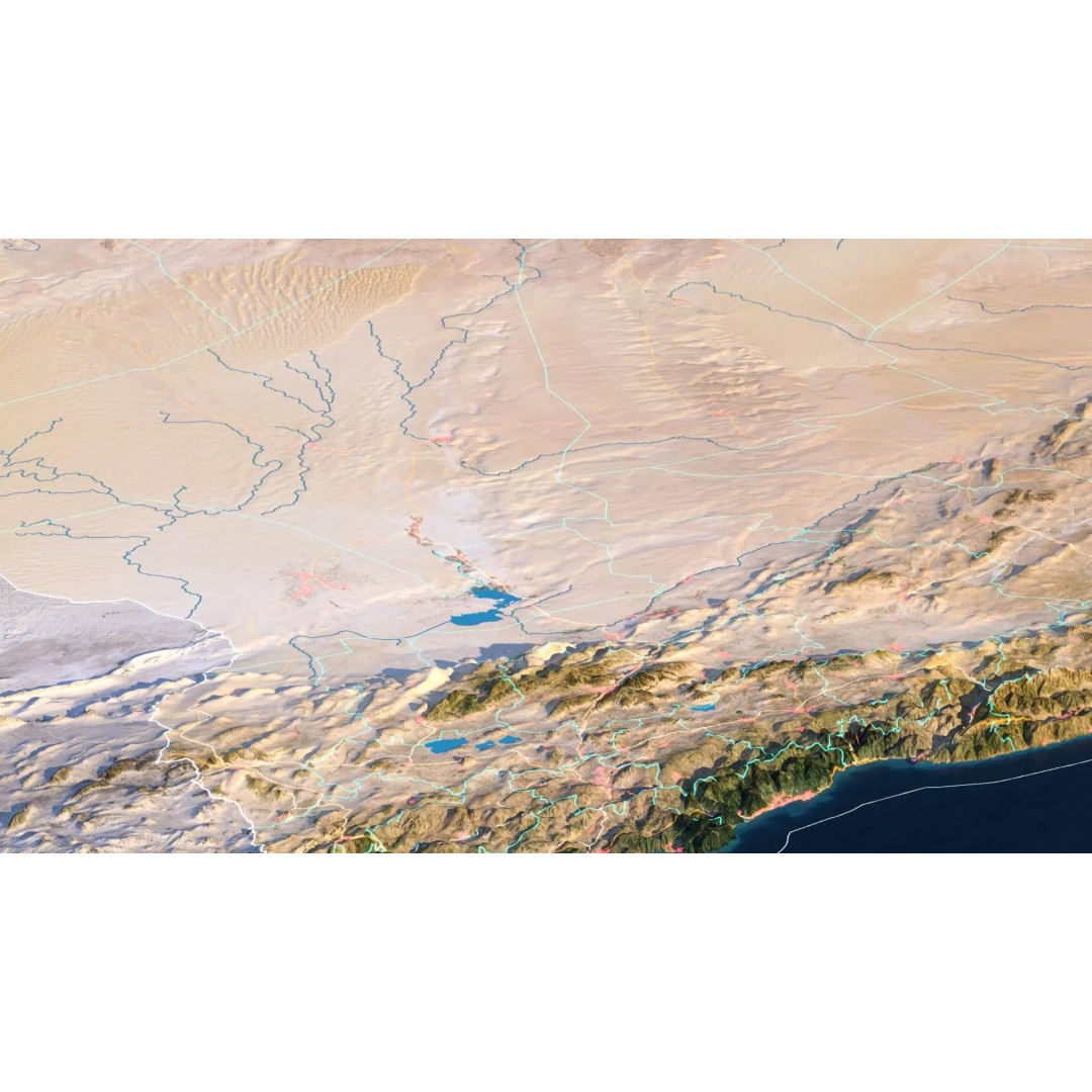 Algeria Map 3D Model – Realistic Satellite Terrain, 38K Textures - View 7