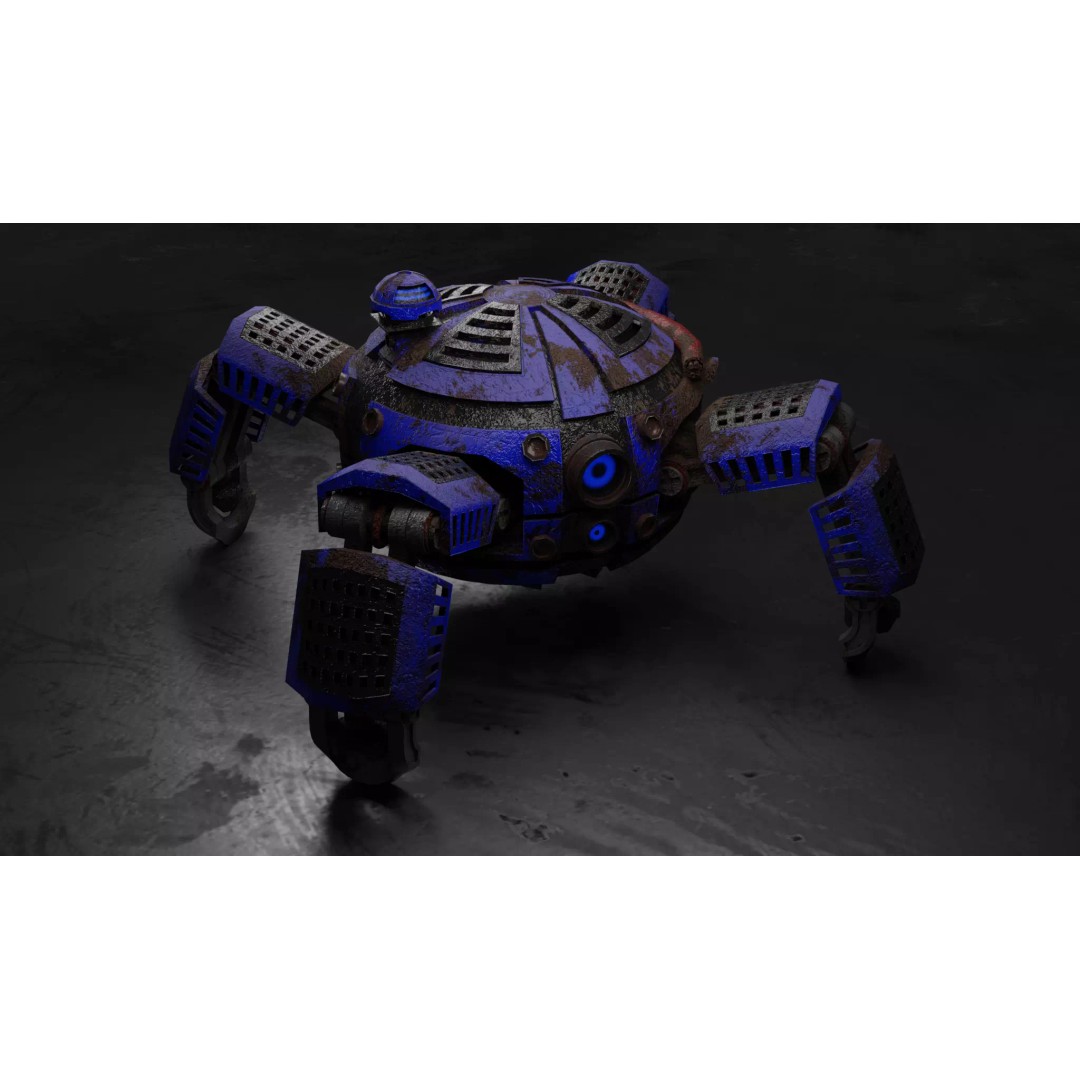 Space Explorer Robot 3D Model – Low Poly Game Ready, FBX, OBJ - View 2