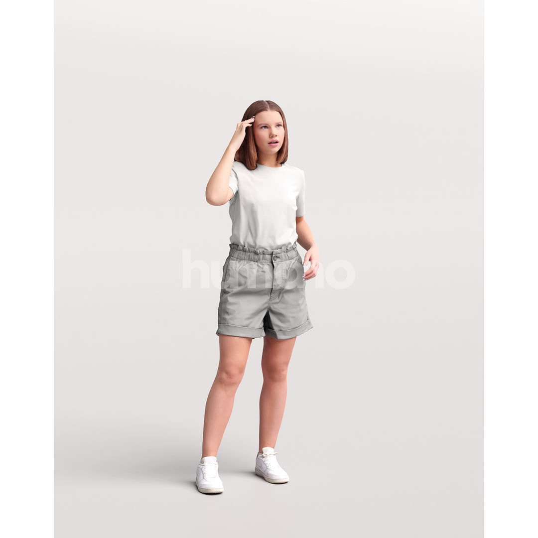 Casual Summer Woman 3D Model – Realistic PBR Character, FBX, OBJ - View 10