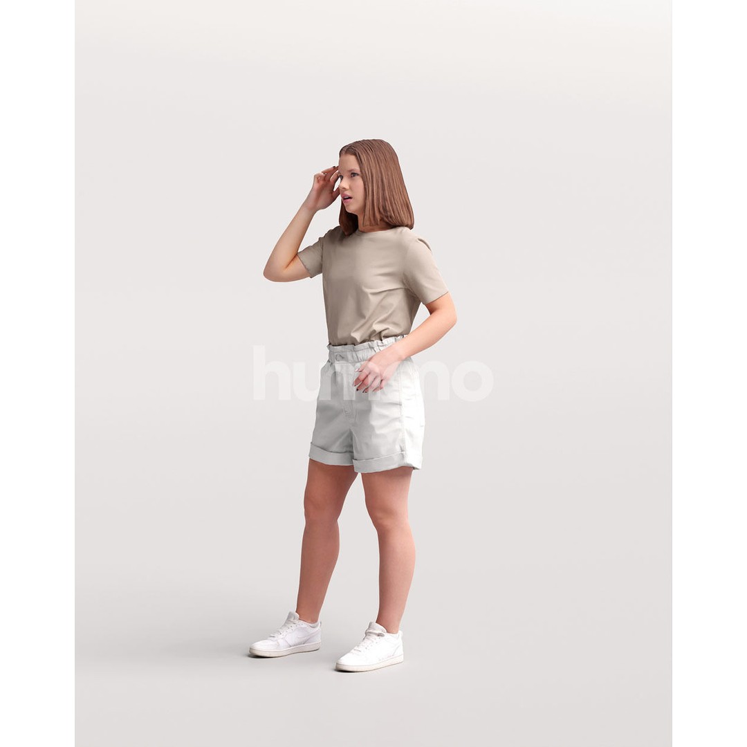 Casual Summer Woman 3D Model – Realistic PBR Character, FBX, OBJ - View 4