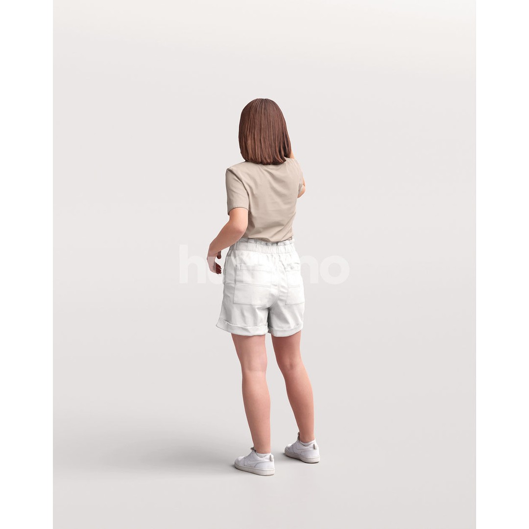 Casual Summer Woman 3D Model – Realistic PBR Character, FBX, OBJ - View 5