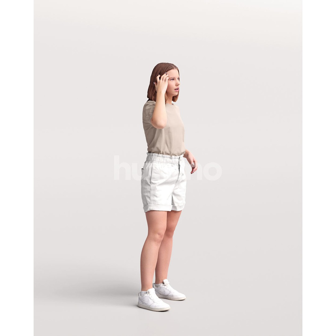 Casual Summer Woman 3D Model – Realistic PBR Character, FBX, OBJ - View 6