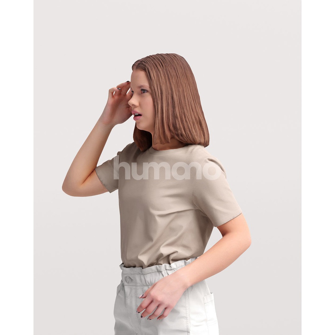Casual Summer Woman 3D Model – Realistic PBR Character, FBX, OBJ - View 7