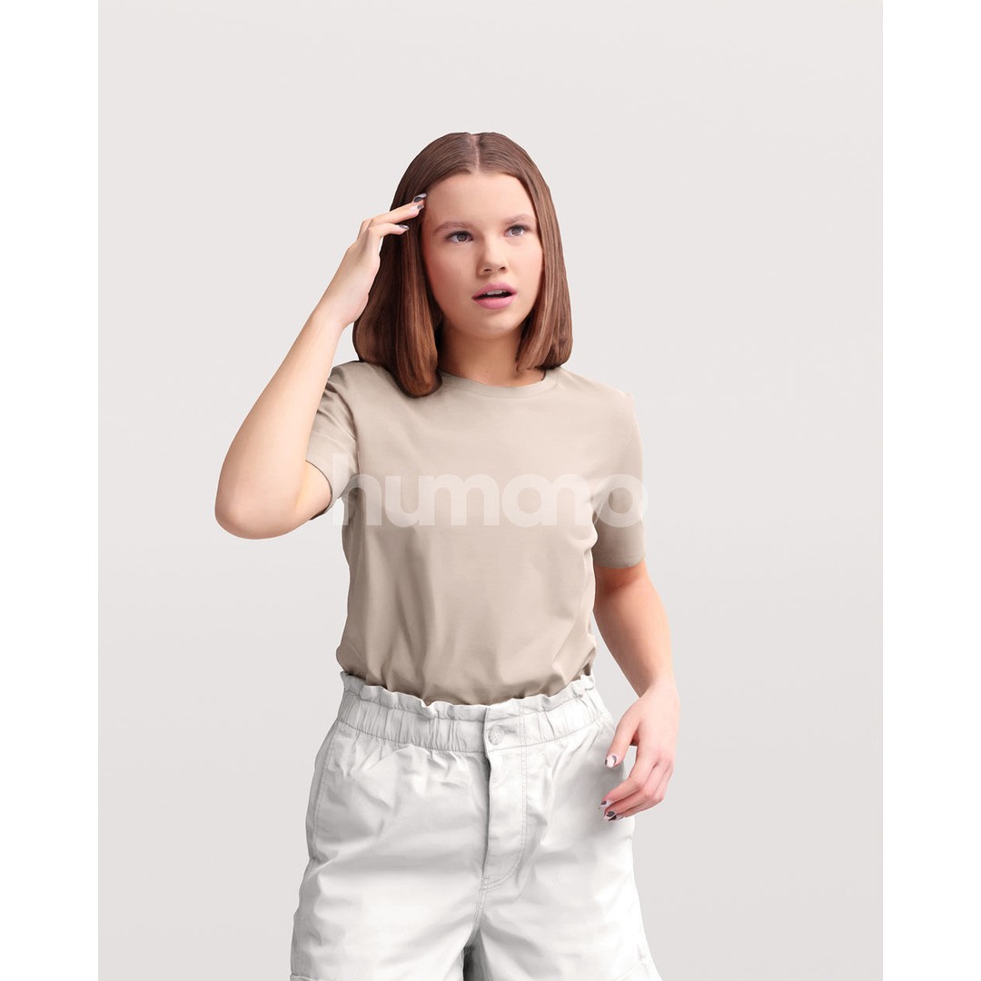 Casual Summer Woman 3D Model – Realistic PBR Character, FBX, OBJ - View 8