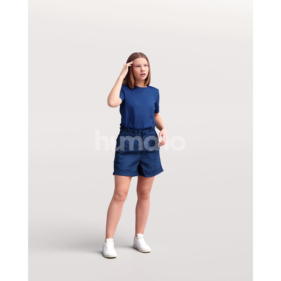 Casual Summer Woman 3D Model – Realistic PBR Character, FBX, OBJ - View 9