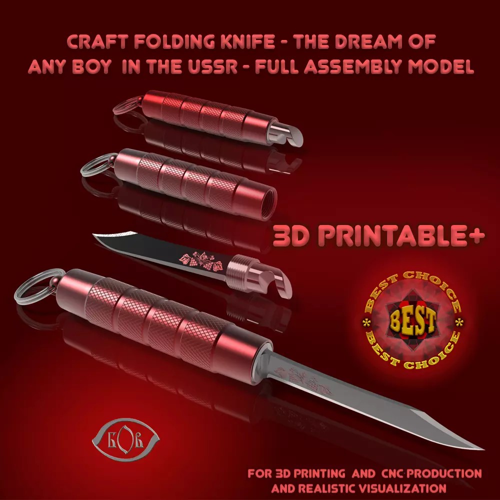 Craft Folding Portable Knife - High-Detail 3D Model - View 2