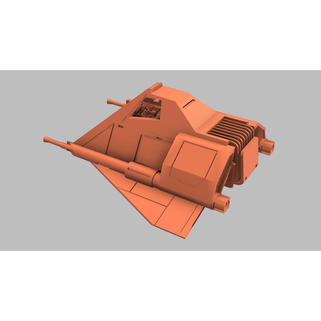 Ralph McQuarrie Snowspeeder 3D Model – Concept Design for 3D Printing - View 16