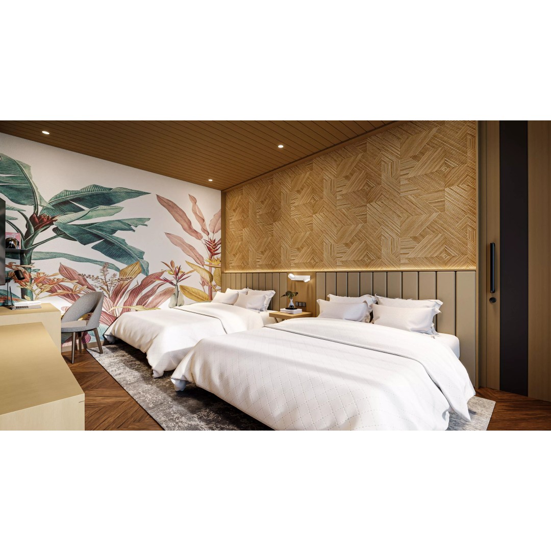 Bedroom Hotel Villa 3D Model – Traditional Contemporary Style, Blender, FBX, OBJ - View 2