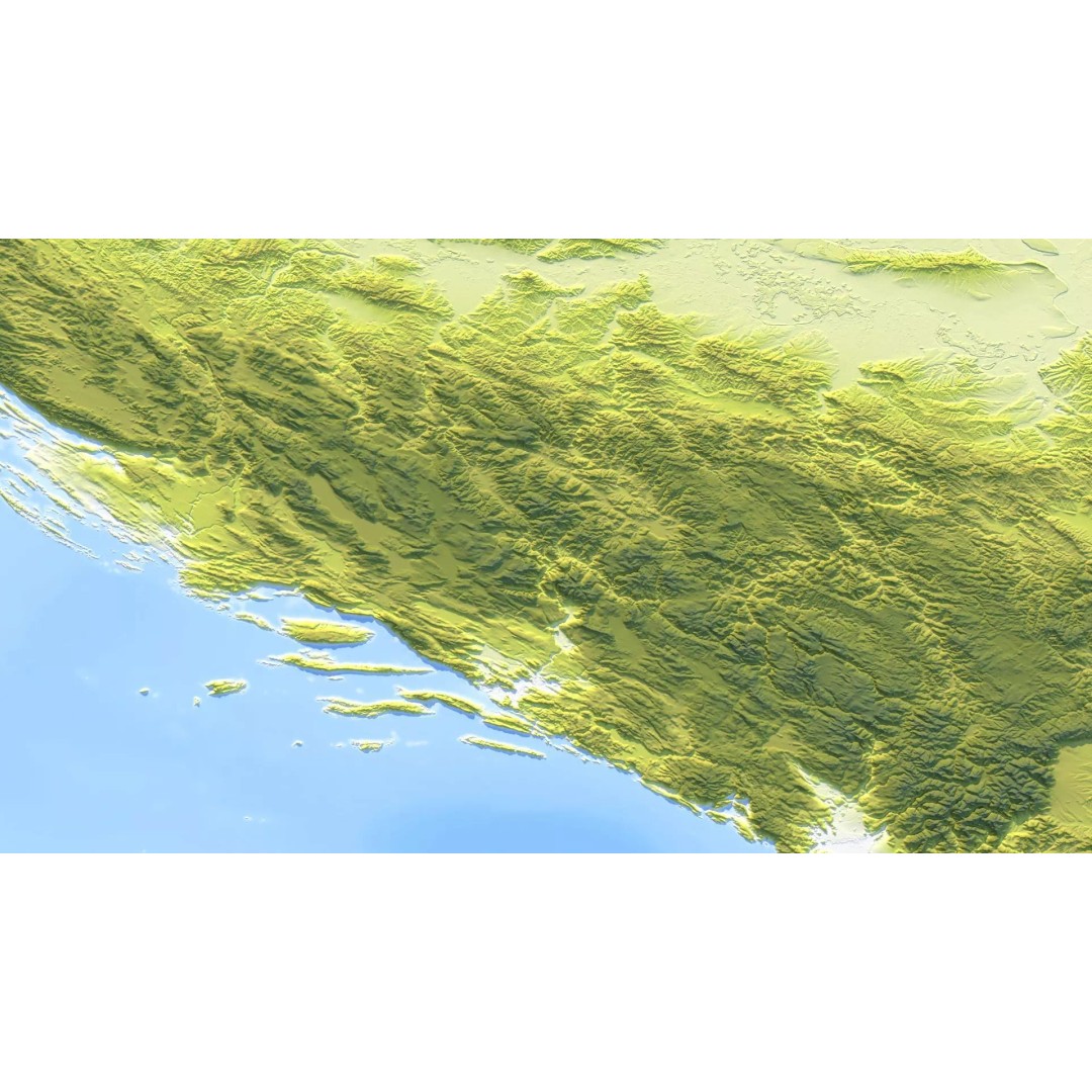 Bosnia And Herzegovina Map 3D Model – Realistic Terrain, 10K PBR Textures - View 11