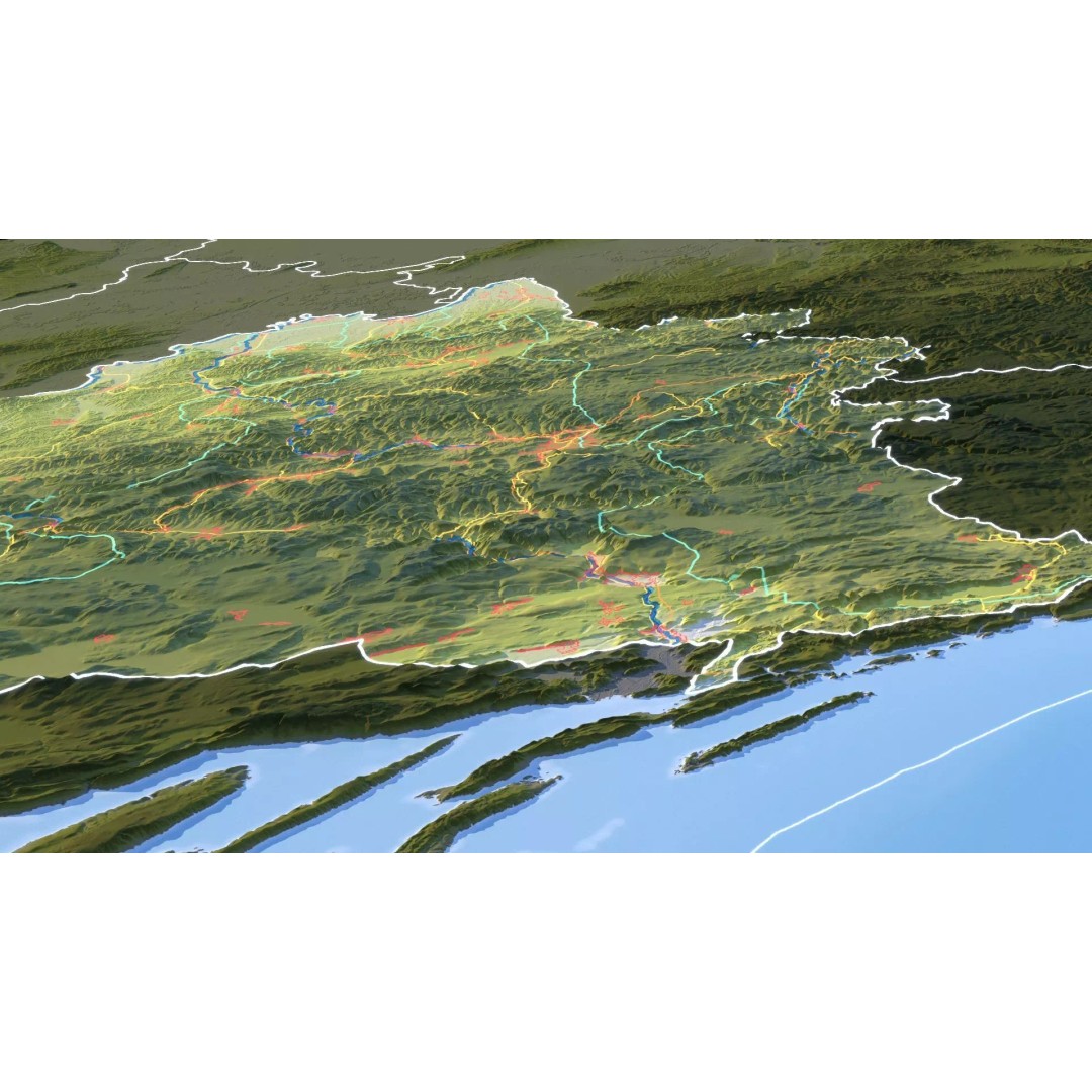 Bosnia And Herzegovina Map 3D Model – Realistic Terrain, 10K PBR Textures - View 14