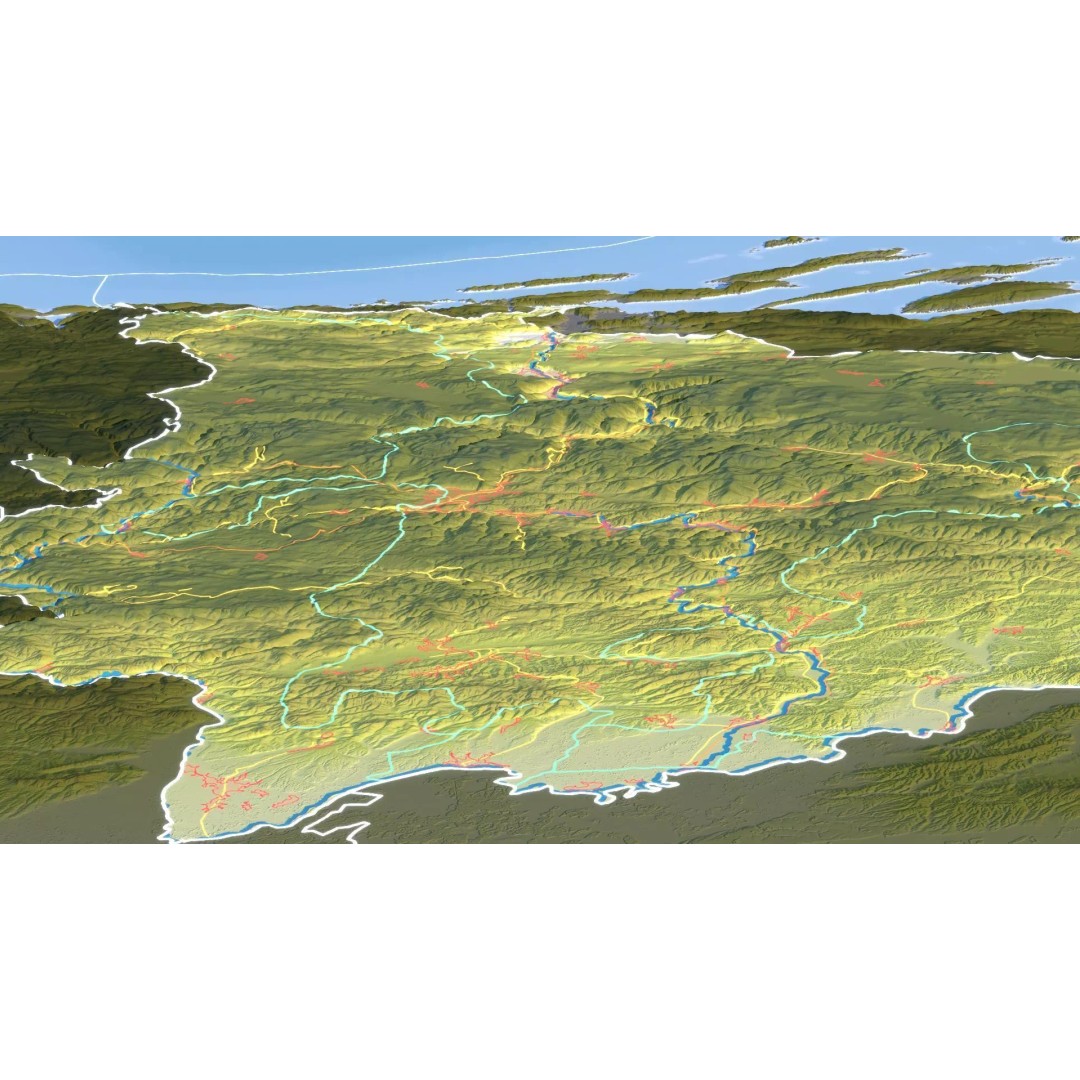 Bosnia And Herzegovina Map 3D Model – Realistic Terrain, 10K PBR Textures - View 17