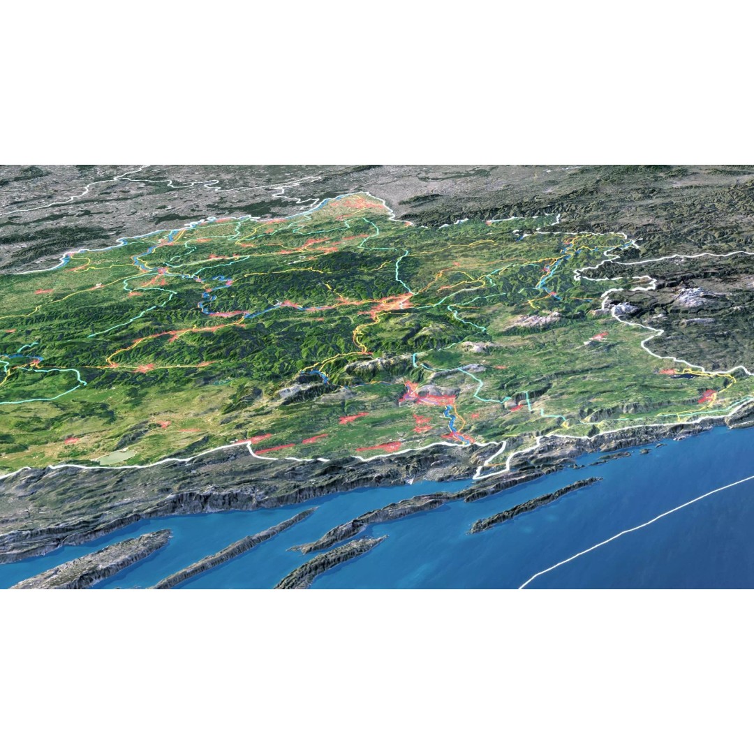 Bosnia And Herzegovina Map 3D Model – Realistic Terrain, 10K PBR Textures - View 5