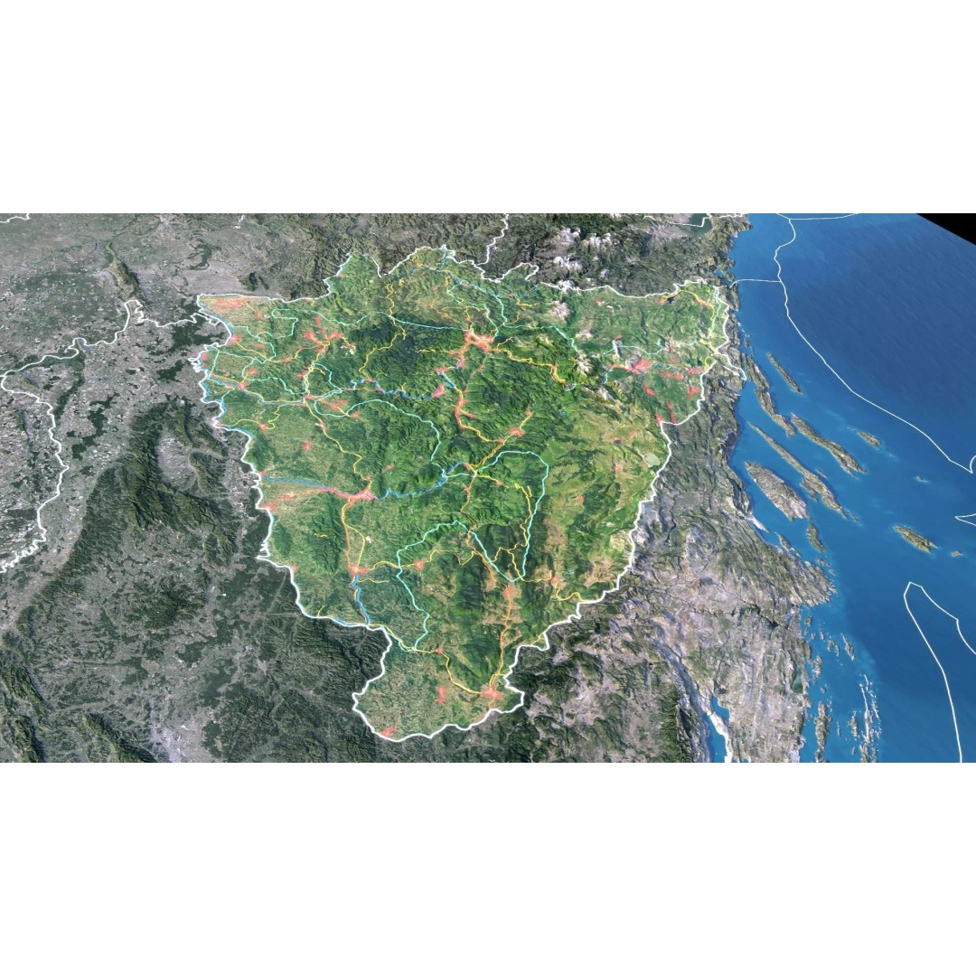 Bosnia And Herzegovina Map 3D Model – Realistic Terrain, 10K PBR Textures - View 7