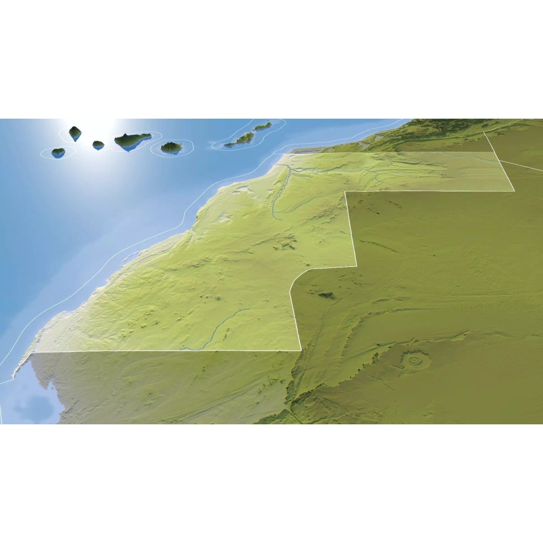 Western Sahara Map 3D Model – Realistic Satellite Terrain, FBX, OBJ - View 12