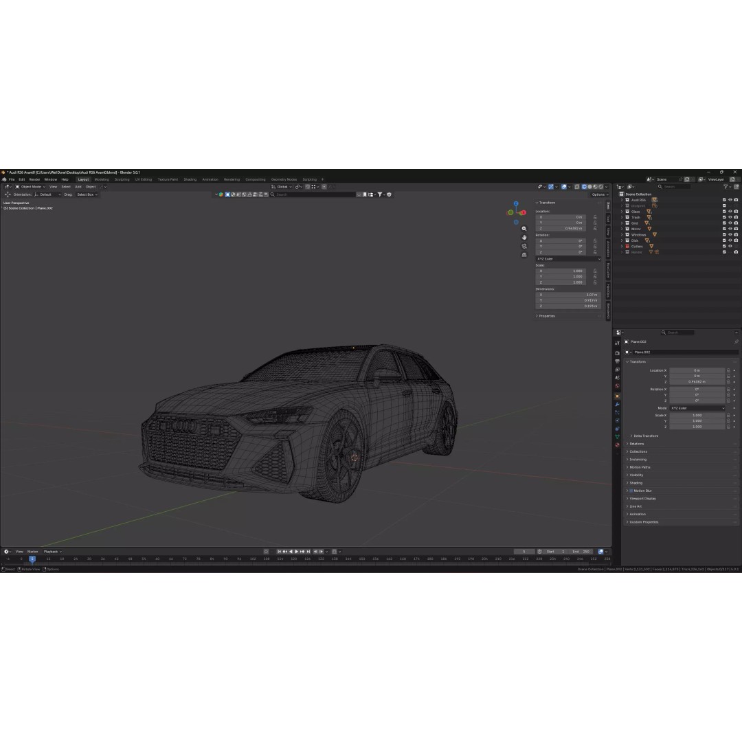 Audi RS6-Style Performance Wagon 3D Model – High Poly Game Asset, Blender & FBX - View 11