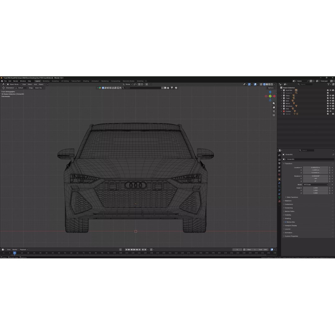 Audi RS6-Style Performance Wagon 3D Model – High Poly Game Asset, Blender & FBX - View 15