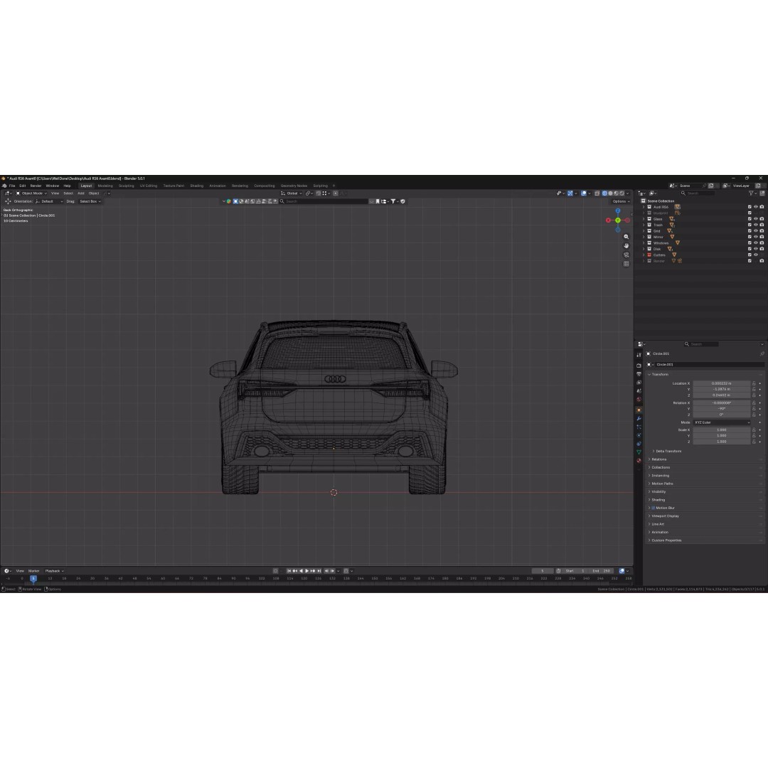 Audi RS6-Style Performance Wagon 3D Model – High Poly Game Asset, Blender & FBX - View 16