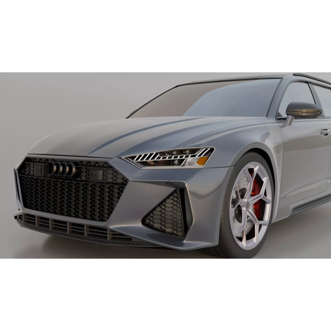 Audi RS6-Style Performance Wagon 3D Model – High Poly Game Asset, Blender & FBX - View 2