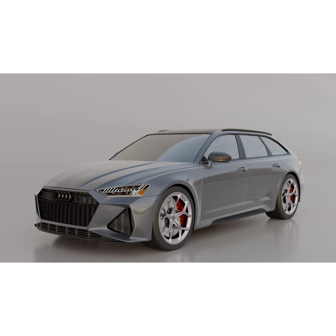 Audi RS6-Style Performance Wagon 3D Model – High Poly Game Asset, Blender & FBX - View 3