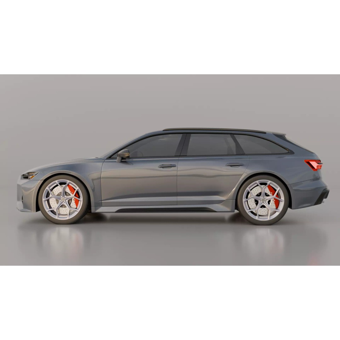 Audi RS6-Style Performance Wagon 3D Model – High Poly Game Asset, Blender & FBX - View 4