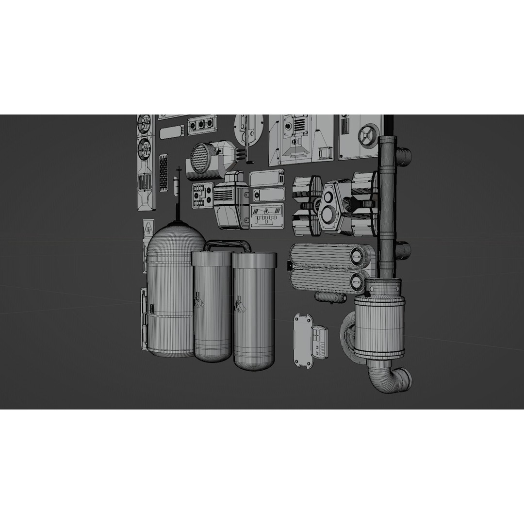 Star Wars Panels 3D Model – Detailed Decoration Pack, FBX & OBJ