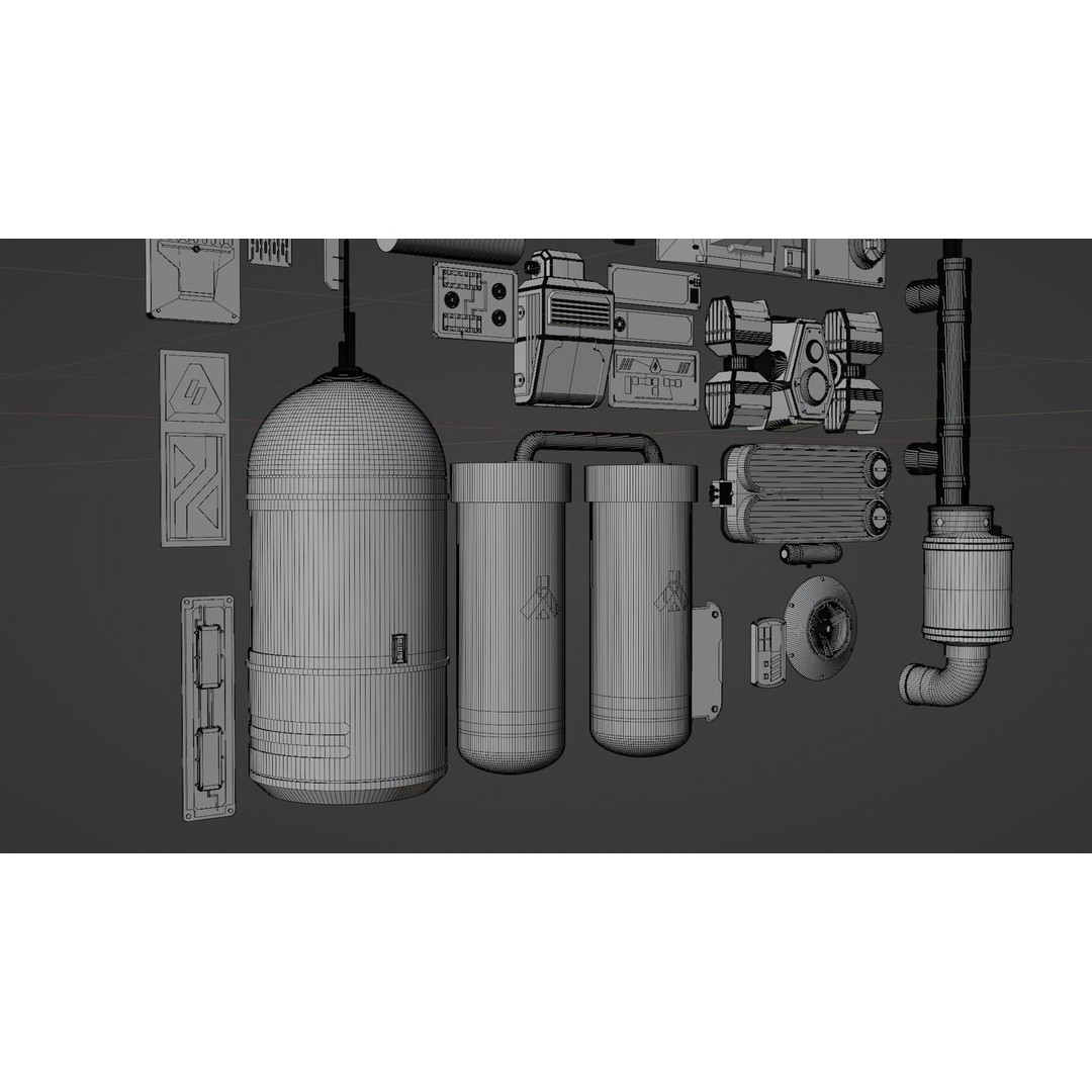 Star Wars Panels 3D Model – Detailed Decoration Pack, FBX & OBJ - View 11