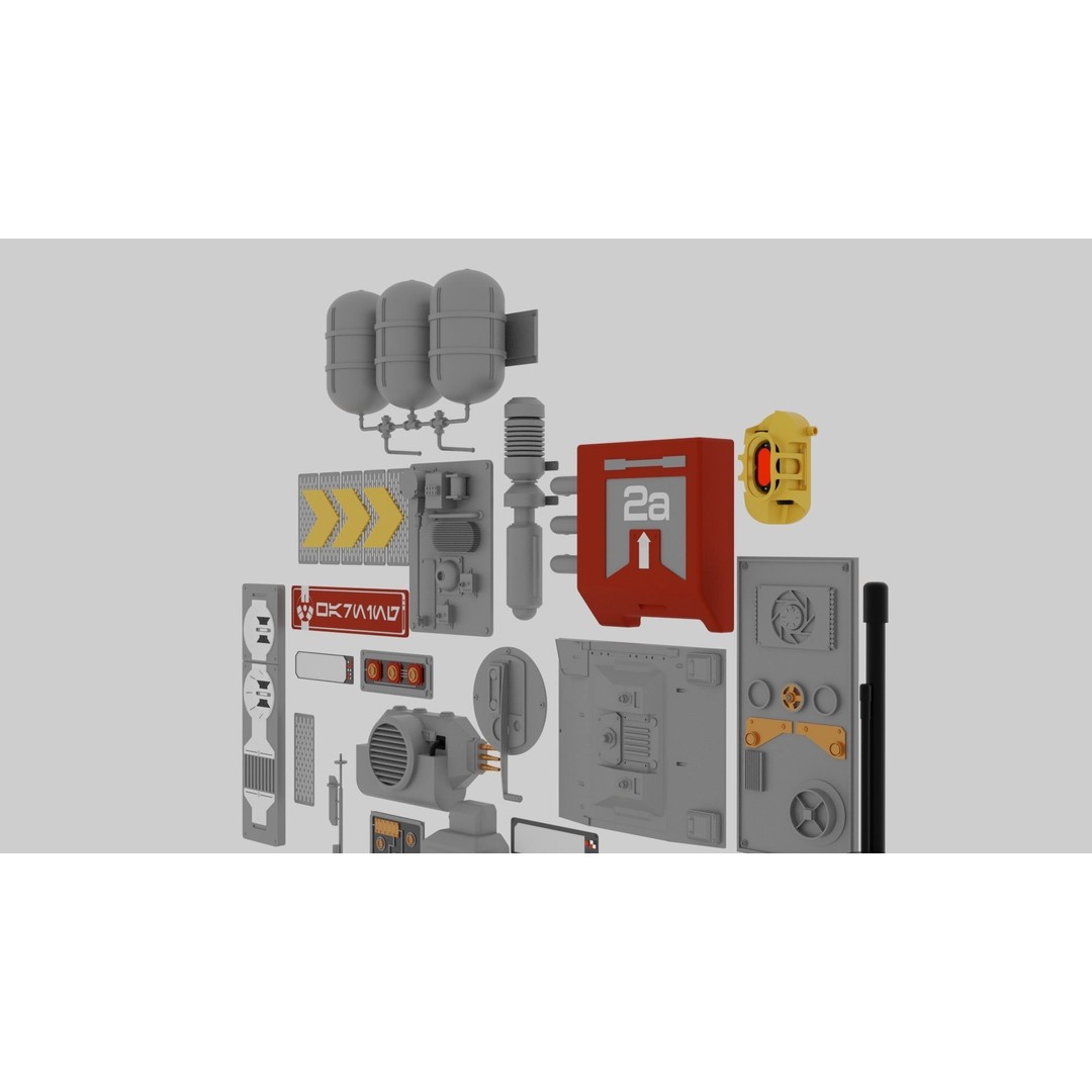 Star Wars Panels 3D Model – Detailed Decoration Pack, FBX & OBJ - View 12