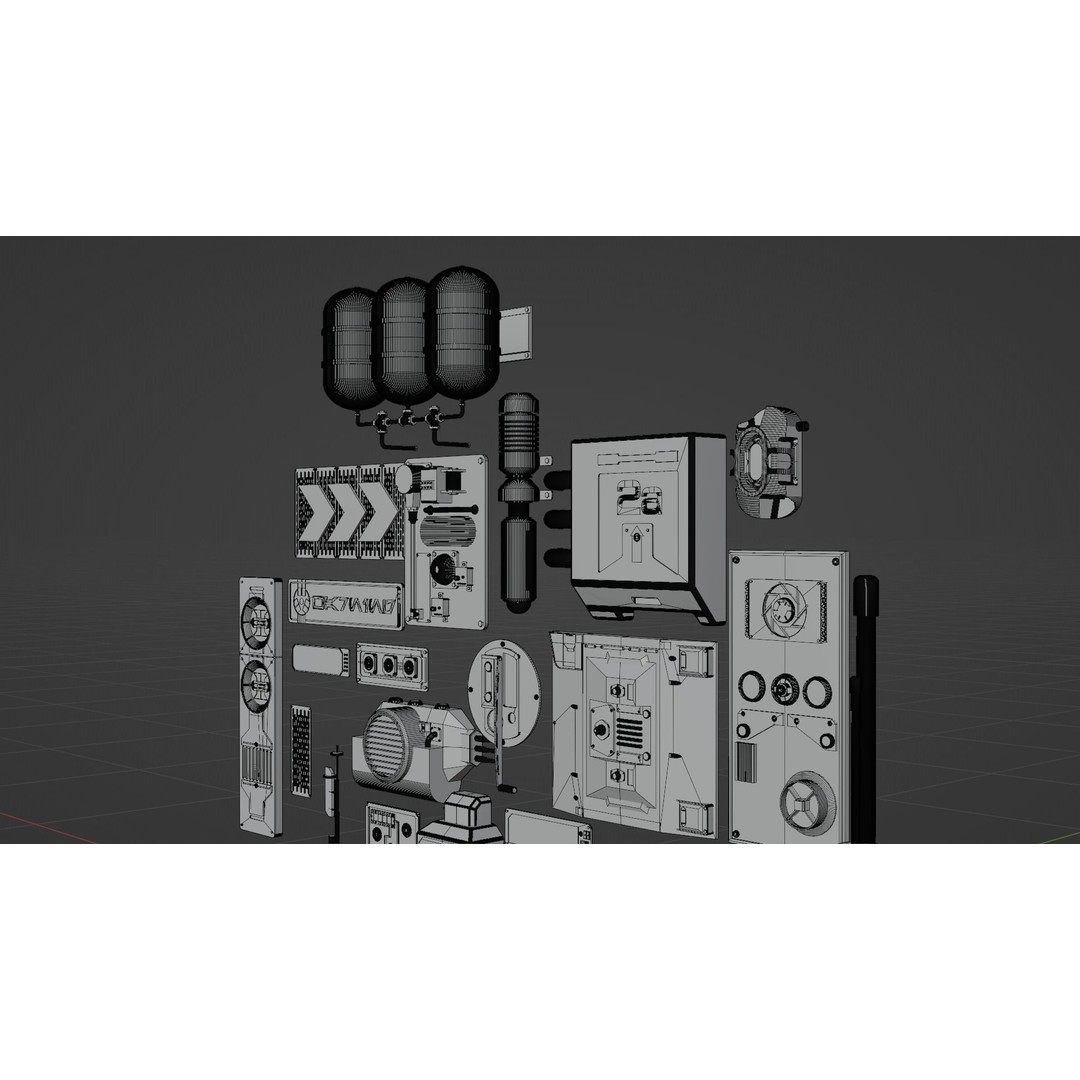 Star Wars Panels 3D Model – Detailed Decoration Pack, FBX & OBJ - View 13