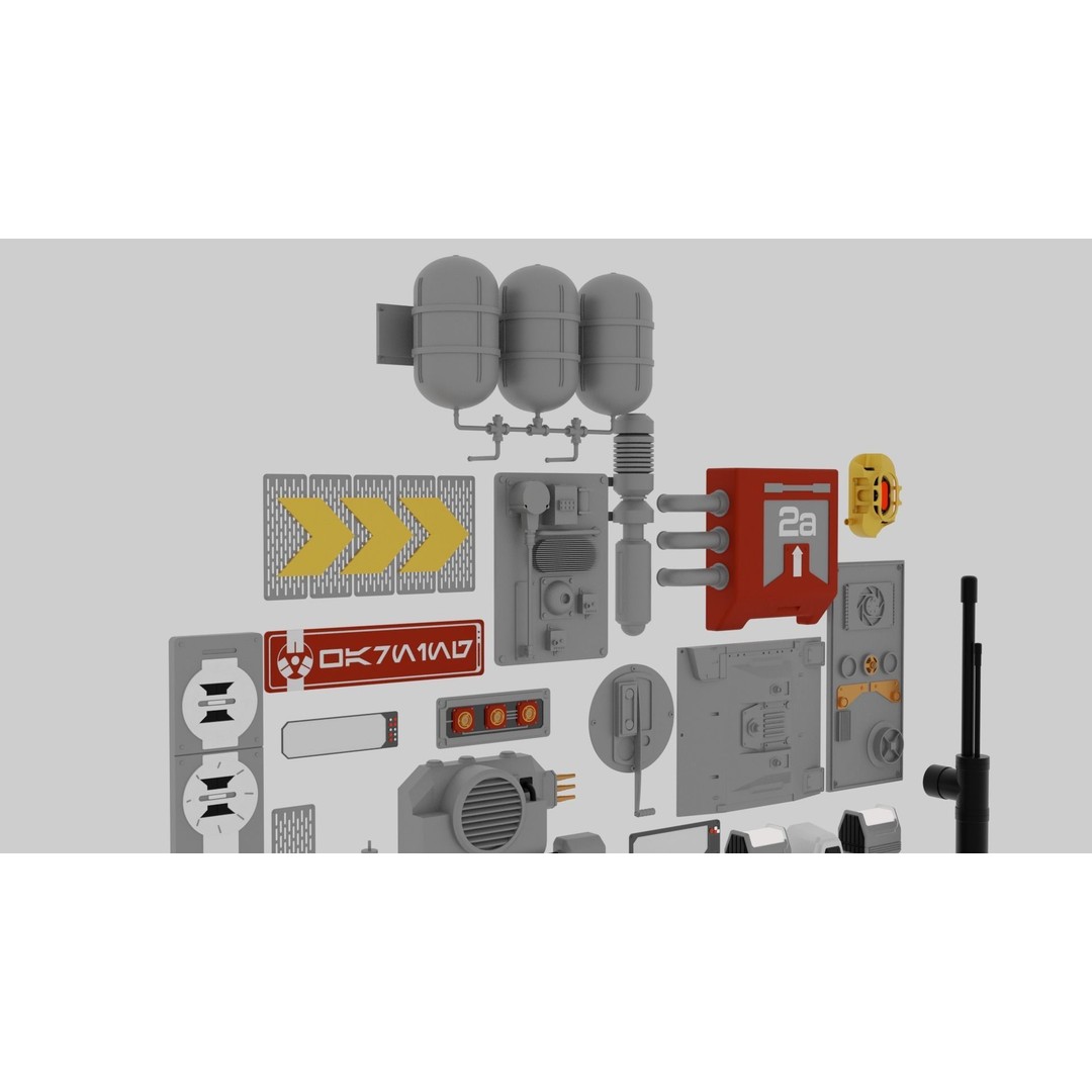 Star Wars Panels 3D Model – Detailed Decoration Pack, FBX & OBJ - View 8