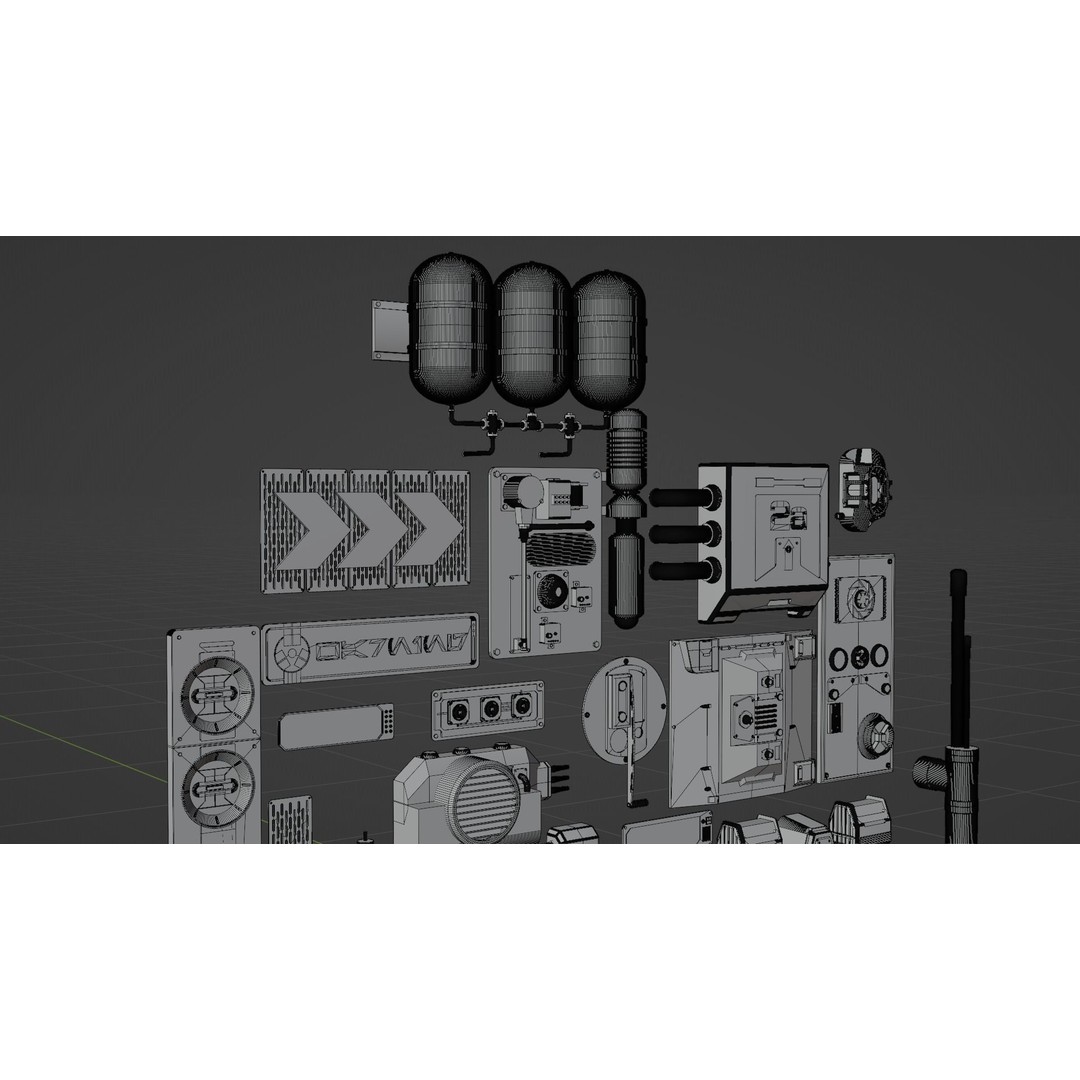 Star Wars Panels 3D Model – Detailed Decoration Pack, FBX & OBJ - View 9