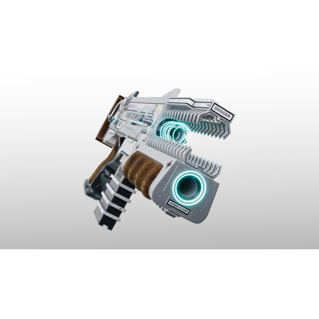 Space Cannon 3D Model – Low Poly Futuristic Weapon, FBX, Game Ready - View 3