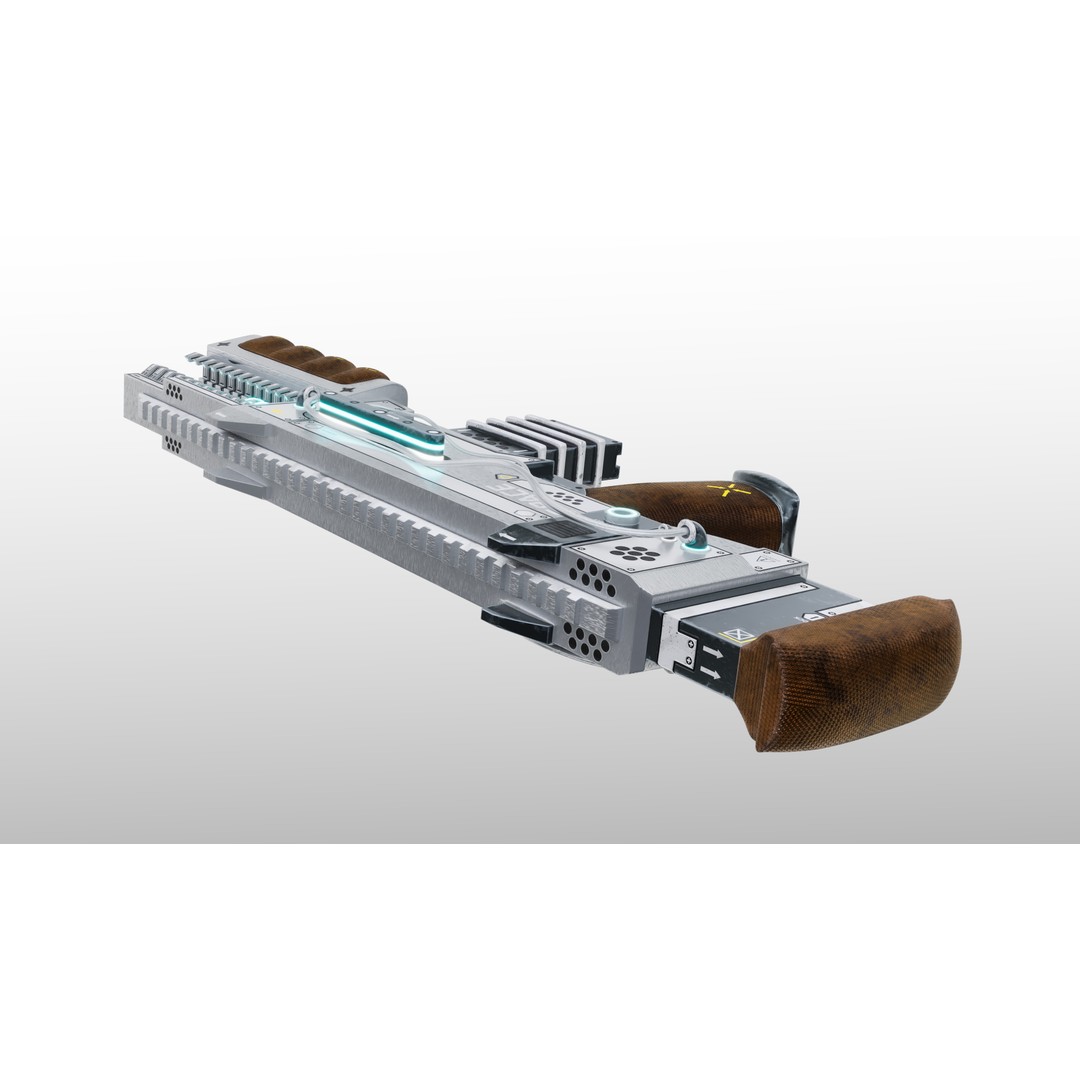 Space Cannon 3D Model – Low Poly Futuristic Weapon, FBX, Game Ready - View 4