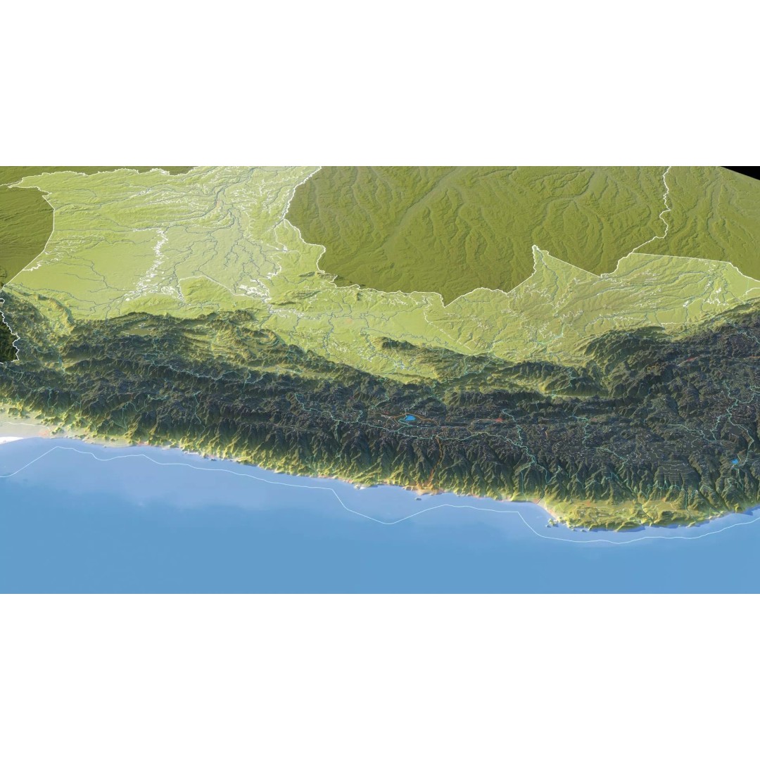 Peru Map 3D Model – Realistic Satellite Terrain with Elevation Data, FBX, OBJ - View 14