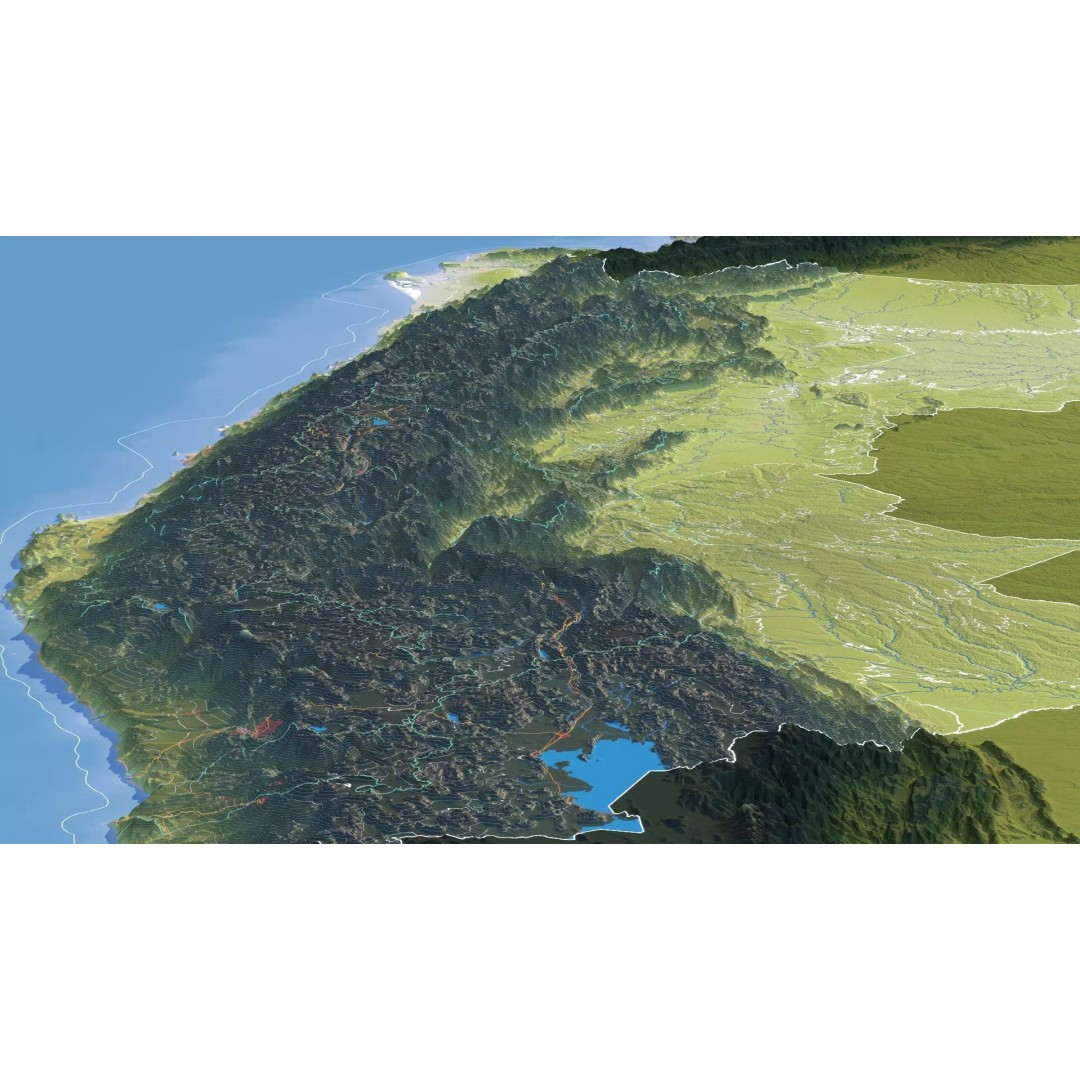 Peru Map 3D Model – Realistic Satellite Terrain with Elevation Data, FBX, OBJ - View 15
