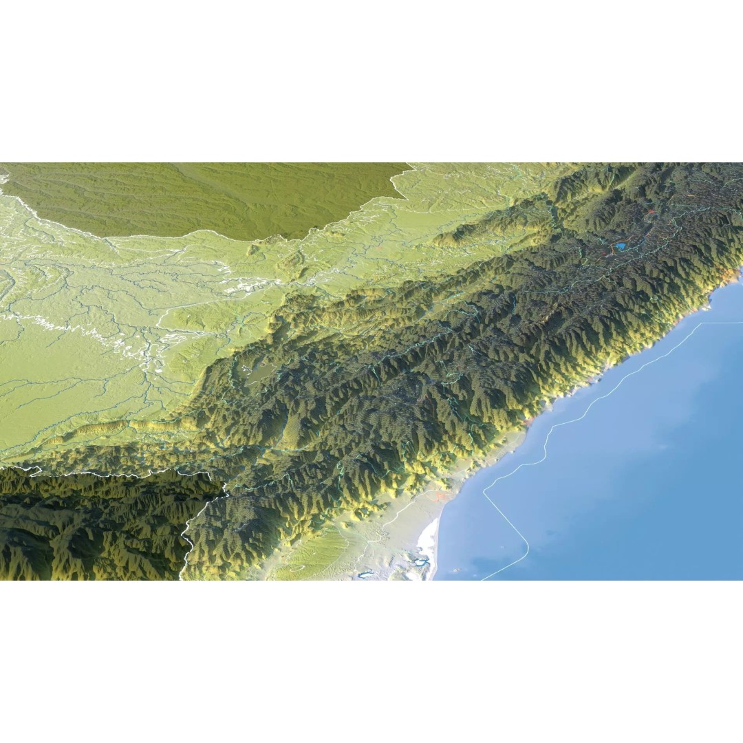 Peru Map 3D Model – Realistic Satellite Terrain with Elevation Data, FBX, OBJ - View 16