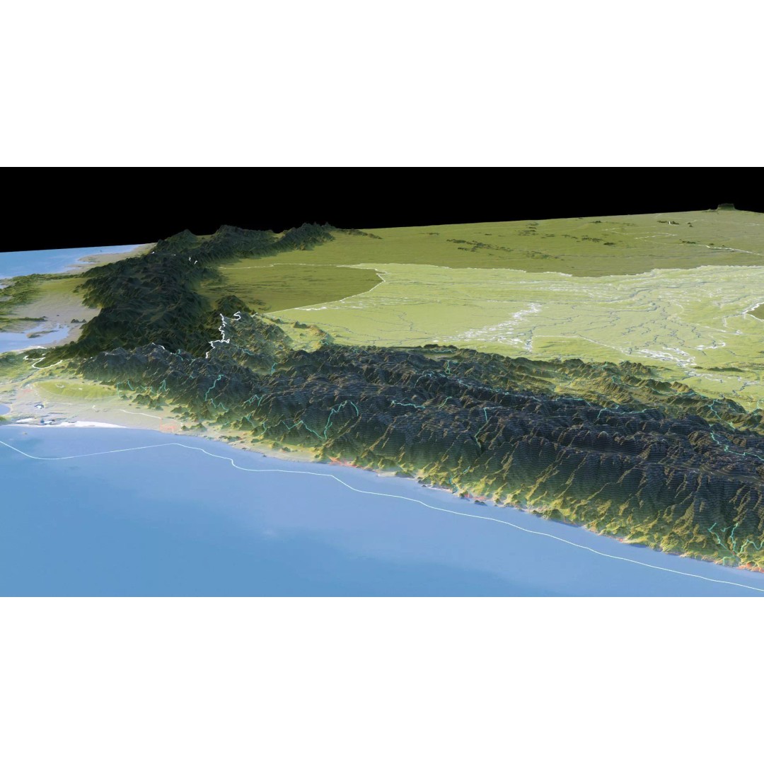 Peru Map 3D Model – Realistic Satellite Terrain with Elevation Data, FBX, OBJ - View 18