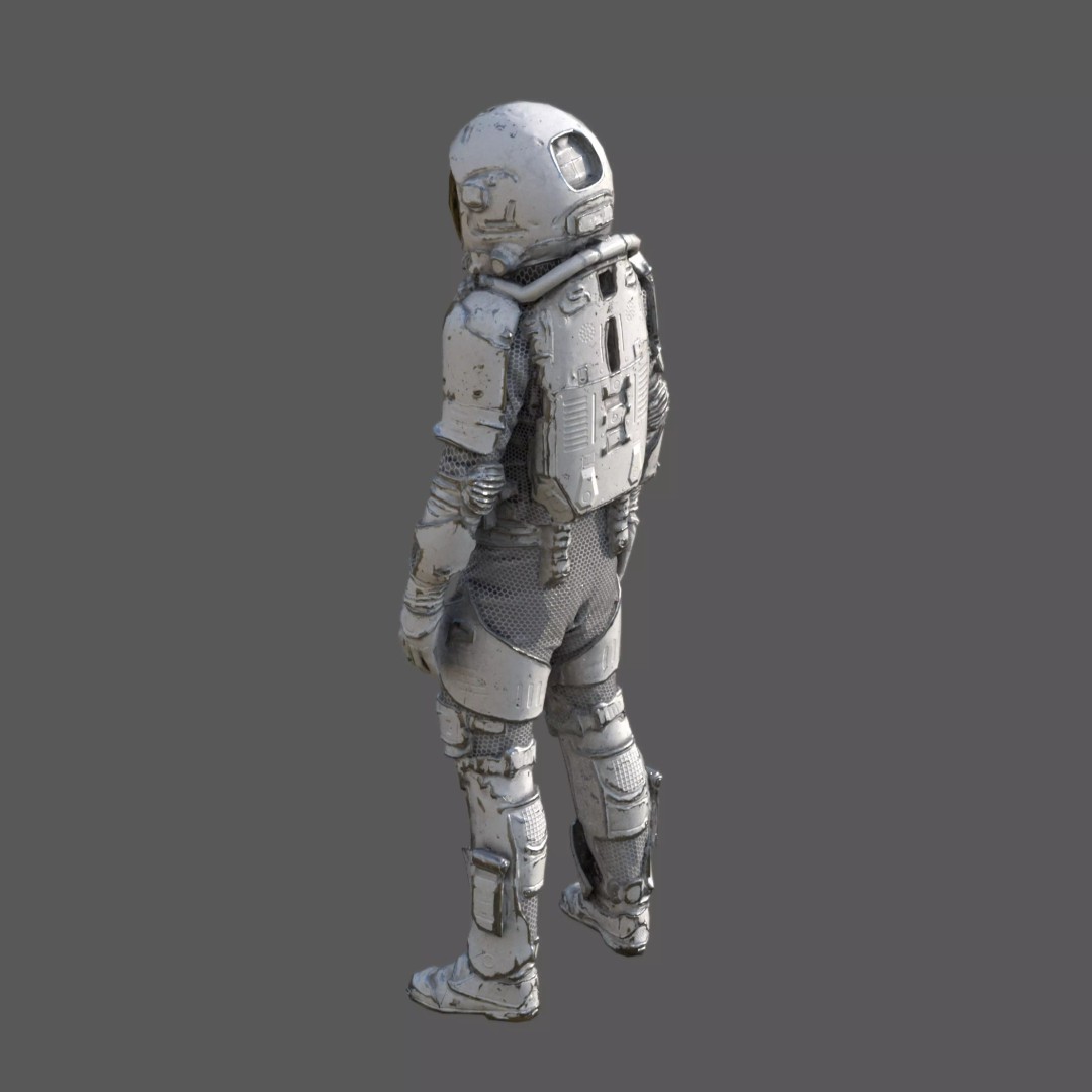 Futuristic Astronaut Space Suit 3D Model – Low Poly Game-Ready Asset, FBX - View 13